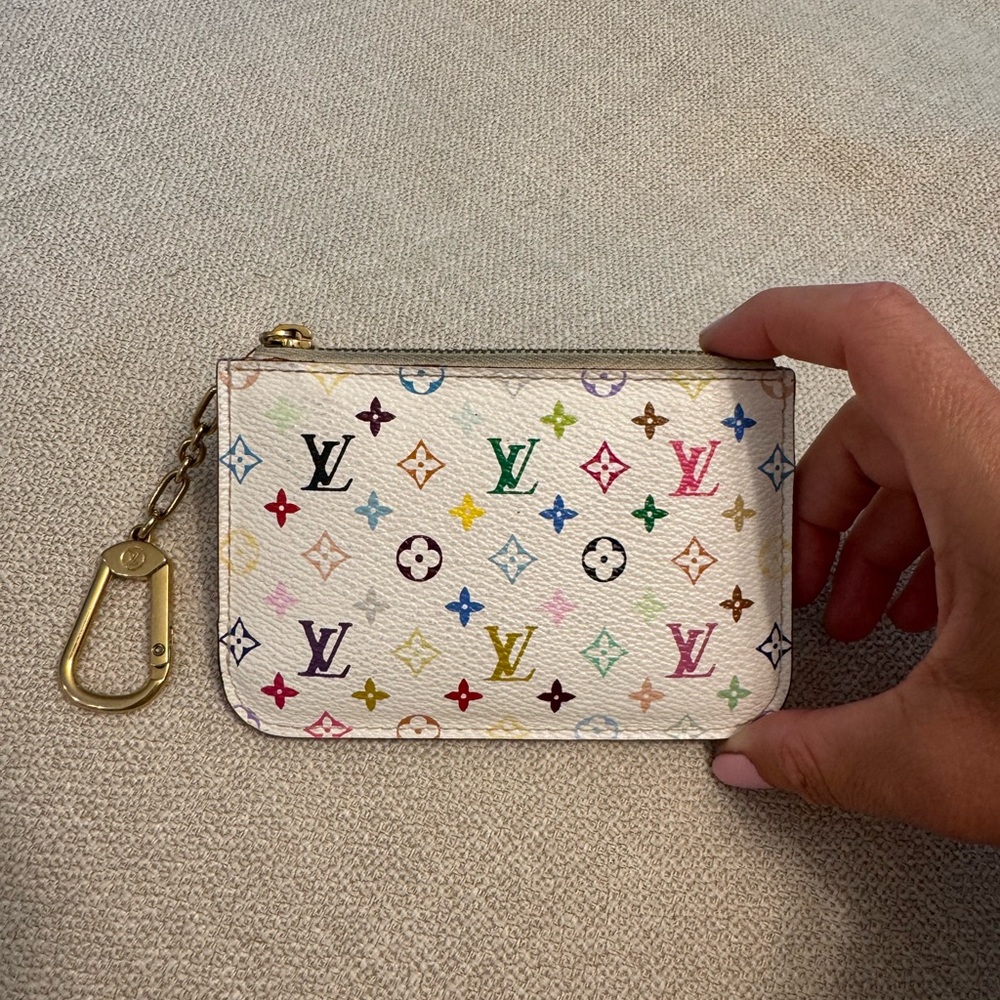 Louis Vuitton Multicolor Key Pouch Monogram Clés Coin Card Holder Murakami 🌈 - Picture 4 of 13